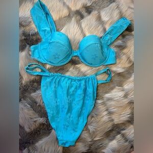 WeWoreWhat Turquoise Floral Bikini